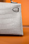 Hermès Kelly 20 Mini II Pearl Gray Matte Alligator Palladium Hardware  Hermès Kelly 20 Mini II Pearl Gray Matte Alligator Palladium Hardware