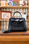 Hermes GLOSSY BLUE TEMPETE NILOTICUS CROCODILE KELLY 25 WITH PALLADIUM HARDWARE