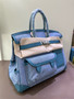 Hermes Birkin Cargo bag 35 Blue france/Blue france Canvas/Swift leather Silver hardware
