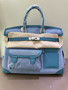 Hermes Birkin Cargo bag 35 Blue france/Blue france Canvas/Swift leather Silver hardware