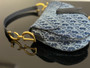 Christian Dior Saddle Bag with Strap  Blue Denim Dior Oblique Jacquard  Christian Dior Saddle Bag with Strap  Blue Denim Dior Oblique Jacquard