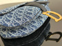 Christian Dior Saddle Bag with Strap  Blue Denim Dior Oblique Jacquard  Christian Dior Saddle Bag with Strap  Blue Denim Dior Oblique Jacquard