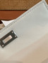 Hermès White Mini Kelly II Swift Leather Palladium hardware Hermès White Mini Kelly II Swift Leather Palladium hardware