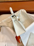 Hermès White Mini Kelly II Swift Leather Palladium hardware Hermès White Mini Kelly II Swift Leather Palladium hardware