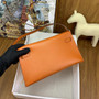 Hermes Kelly Elan Shoulder Strap Bag with Ostrich Feathers Orange