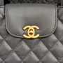 Chanel Small Kelly Shopper Grey Shiny Aged Calfskin Brushed Gold Hardware