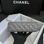 Chanel Small Kelly Shopper Grey Shiny Aged Calfskin Brushed Gold Hardware