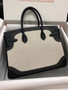 Hermes Birkin Ghillies 40 cm handbag in Black Togo Leather and Beige canvas Hermes Birkin Ghillies 40 cm handbag in Black Togo Leather and Beige canvas