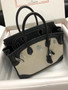 Hermes Birkin Ghillies 40 cm handbag in Black Togo Leather and Beige canvas Hermes Birkin Ghillies 40 cm handbag in Black Togo Leather and Beige canvas