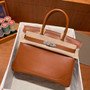 Hermes Birkin Ghillies 30 cm handbag in Gold Box Leather Hermes Birkin Ghillies 30 cm handbag in Gold Box Leather