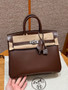 Hermes Birkin 25  Chocolate Box Leather Palladium Hardware Hermes Birkin 25  Chocolate Box Leather Palladium Hardware