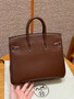 Hermes Birkin 25  Chocolate Box Leather Palladium Hardware Hermes Birkin 25  Chocolate Box Leather Palladium Hardware