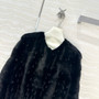 Christian Dior Haut Couture Rare Kopenhagen Black Baby Mink Coat with Swarovski Crystal