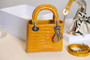 Christian Dior Mini Lady Dior handbag in Yellow Crocodile