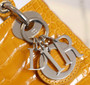 Christian Dior Mini Lady Dior handbag in Yellow Crocodile