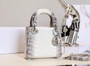Christian Dior Lady Dior Mini Himalaya Crocodile Silver Hardware with Crystals 