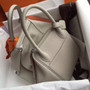 Hermes Lindy 30 C80 Gris Perle  Eclat /L5 Crevette Taurillon Clemence Palladium HW