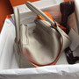 Hermes Lindy 30 C80 Gris Perle  Eclat /L5 Crevette Taurillon Clemence Palladium HW