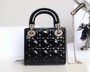 Christian Dior Lady Dior Mini Crocodile Champagne Hardware Black