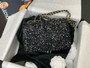 CHANEL FALL-WINTER 2024/25 BLACK EVENING BAG Sequins & Gold-Tone Metal