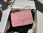 CHANEL FALL-WINTER 2024/25 PINK EVENING BAG Sequins & Gold-Tone Metal