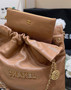 CHANEL FALL-WINTER 2024/25 22 SMALL HANDBAG CAMEL