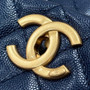  Chanel Medium Co Co Lizard Top Handle Blue Flap Bag 