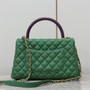 Chanel Medium Co Co Lizard Top Handle Green Flap Bag 