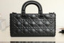 Christian Lady D-Joy Medium Bag Ultra-matt black Cannage calfskin