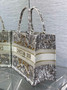 Christian Dior Medium Dior Book Tote Latte Embroidery with Gold-Tone Dior Around the World Motif