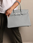 Hermes Bleu Brume Birkin 40 Epsom leather Palladium Hardware Hermes Bleu Brume Birkin 40 Epsom leather Palladium Hardware