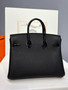 Hermes Birkin Touch 25 Black Porosus Crocodile Black Togo  leather with Gold Hardware
