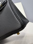 Hermes Birkin Touch 25 Black Porosus Crocodile Black Togo  leather with Gold Hardware