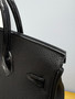 Hermes Birkin Touch 25 Black Porosus Crocodile Black Togo  leather with Gold Hardware
