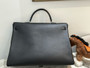 Hermes Kelly 50 Voyage Bag Palladium Hardware Swift Leather Limited Edition