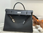 Hermes Kelly 50 Voyage Bag Palladium Hardware Swift Leather Limited Edition