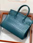 Hermes Birkin Bag 30 In Vert Bosphore Niloticus Crocodile with Palladium hardware