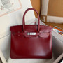 Hermes Rouge Grenat Birkin 30 Box Calf Palladium Hardware 