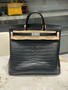 Hermes Black Birkin 40 in Porosus  Crocodile with Palladium hardware
