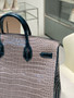 Hermes Special Order Green/ Grey  Birkin 40 in Porosus  Crocodile with Palladium hardware