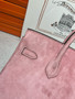 Hermes Birkin 25 Doblis Bag Pink Suede Gold Hardware