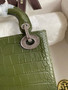  Christian Dior Lady Dior Mini Crocodile Crystal Hardware Green
