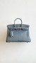 HERMES BIRKIN 30 BAG BLUE TEMPETE ALLIGATOR PALLADIUM HARDWARE