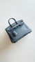 HERMES BIRKIN 30 BAG BLUE TEMPETE ALLIGATOR PALLADIUM HARDWARE