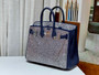 HERMÈS 25CM BIRKIN CUSTOMIZED SWAROVSKI CRYSTAL PALLADIUM HARDWARE WITH SILVER BLUE SWIFT LEATHER HERMÈS 25CM BIRKIN CUSTOMIZED SWAROVSKI CRYSTAL PALLADIUM HARDWARE WITH SILVER BLUE SWIFT LEATHER
