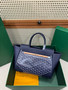 Goyard Saigon Tote Blue Goyardine Canvas Palladium Hardware Goyard Saigon Tote Blue Goyardine Canvas Palladium Hardware