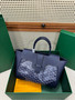 Goyard Saigon Tote Blue Goyardine Canvas Palladium Hardware Goyard Saigon Tote Blue Goyardine Canvas Palladium Hardware