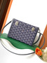 Goyard Goyardine Dark Blue Cassette Trunk Clutch/Shoulder Bag Palladium Hardware