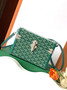 Goyard Goyardine Green Cassette Trunk Clutch/Shoulder Bag Palladium Hardware Goyard Goyardine Green Cassette Trunk Clutch/Shoulder Bag Palladium Hardware