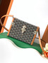 Goyard Goyardine Black&Tan Cassette Trunk Clutch/Shoulder Bag Palladium Hardware Goyard Goyardine Black&Tan Cassette Trunk Clutch/Shoulder Bag Palladium Hardware